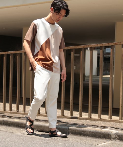 LAKOLE(ラコレ)の「ポンチ切替Tシャツ / LAKOLE(Tシャツ/カットソー・メンズ・ホワイト/ブラック/ネイビー/ベージュ・MEDIUM/LARGE)」の21枚目の写真