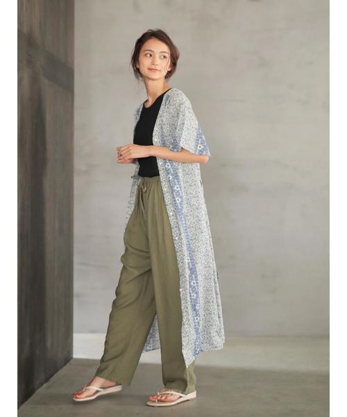 CRAFT STANDARD BOUTIQUE(クラフトスタンダードブティック)の「麻混 イージーワイドパンツ●☆(その他パンツ・レディース・ベージュ/ネイビー/カーキ・M/L)」の4枚目の写真