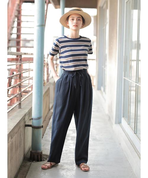 CRAFT STANDARD BOUTIQUE(クラフトスタンダードブティック)の「麻混 イージーワイドパンツ●☆(その他パンツ・レディース・ベージュ/ネイビー/カーキ・M/L)」の8枚目の写真