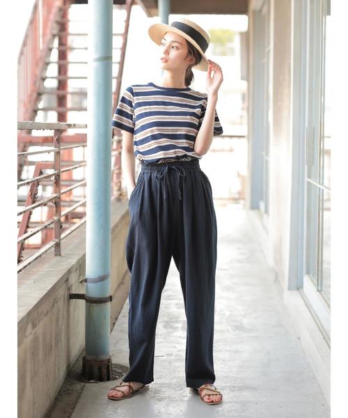 CRAFT STANDARD BOUTIQUE(クラフトスタンダードブティック)の「麻混 イージーワイドパンツ●☆(その他パンツ・レディース・ベージュ/ネイビー/カーキ・M/L)」の13枚目の写真