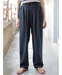 麻混 イージーワイドパンツ●☆