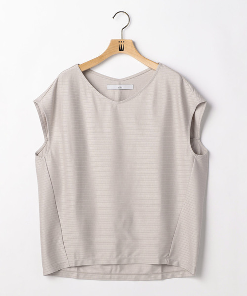 Tiara（ティアラ）の「ボートVネックリブトップス（Tシャツ/カットソー・レディース・ブラック/グリーン/グレー系その他・FREE）」の3枚目の写真