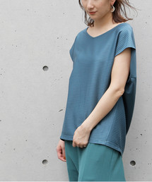 ボートVネックリブトップス