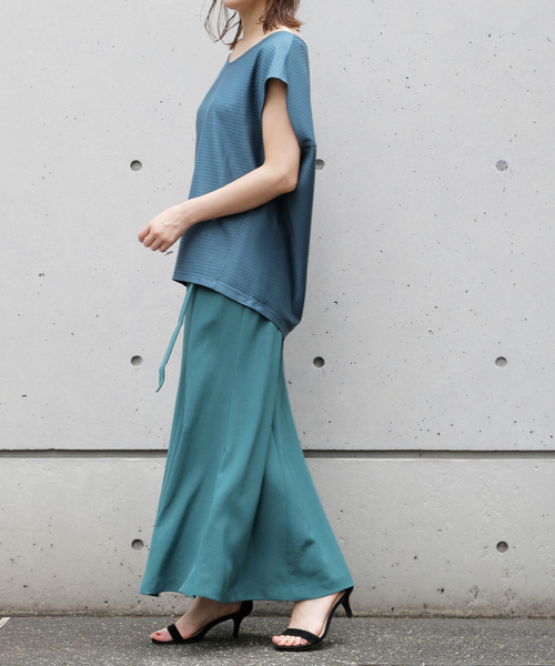 Tiara（ティアラ）の「ボートVネックリブトップス（Tシャツ/カットソー・レディース・ブラック/グリーン/グレー系その他・FREE）」の16枚目の写真