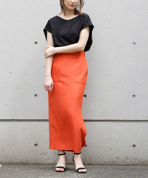 Tiara（ティアラ）の「ボートVネックリブトップス（Tシャツ/カットソー・レディース・ブラック/グリーン/グレー系その他・FREE）」の17枚目の写真