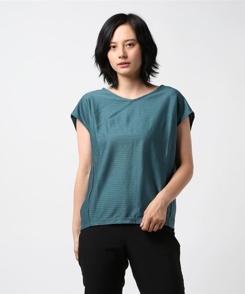 Tiara（ティアラ）の「ボートVネックリブトップス（Tシャツ/カットソー・レディース・ブラック/グリーン/グレー系その他・FREE）」の7枚目の写真