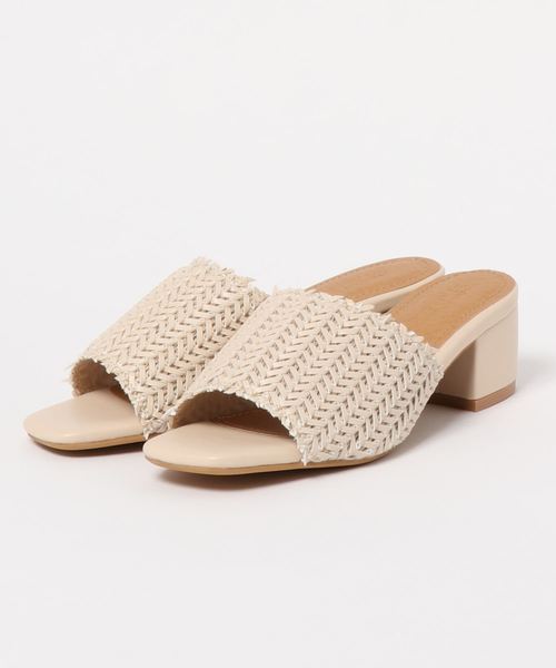 KOBE LETTUCE（コウベレタス）の「太チャンキーヒールメッシュ編みサンダル（サンダル・レディース・ホワイト/ベージュ系その他/キャメル・L/LL/M/S）」の17枚目の写真