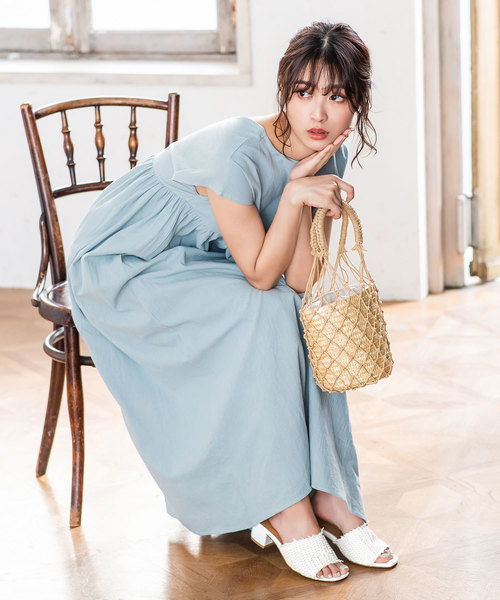 KOBE LETTUCE（コウベレタス）の「太チャンキーヒールメッシュ編みサンダル（サンダル・レディース・ホワイト/ベージュ系その他/キャメル・L/LL/M/S）」の8枚目の写真