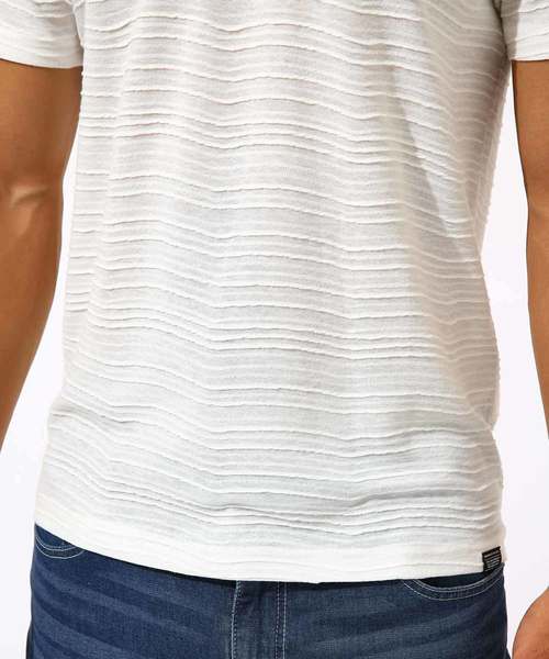 AZUL by moussy（アズールバイマウジー）の「ボーダータックVネックTシャツ BORDER TACK V/N T-SHIRT（Tシャツ/カットソー・メンズ・ホワイト/ブラック/ホワイト系その他・SMALL/X-LARGE/MEDIUM/LARGE/X-SMALL）」の13枚目の写真