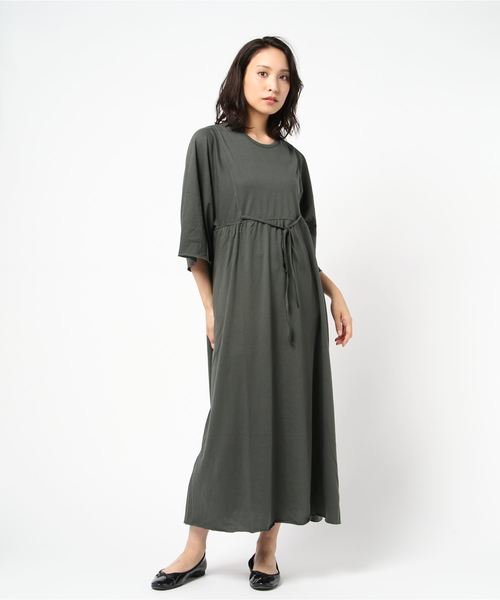 Born（ボーン）の「Born Dolman-sleeve Maxi One-piece/ボーン ドルマン  スリーブ マキシ ワンピース（ワンピース・レディース・チャコールグレー/ブラウン/ネイビー・FREE）」の9枚目の写真