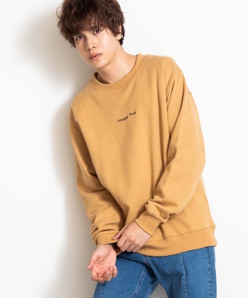 WEGO(ウィゴー)の「WEGO/シンプル刺繍プルオーバー(スウェット・メンズ・ベージュ/ホワイト/ベージュ系その他/ホワイト系その他/ライム・SMALL/MEDIUM/LARGE)」の4枚目の写真