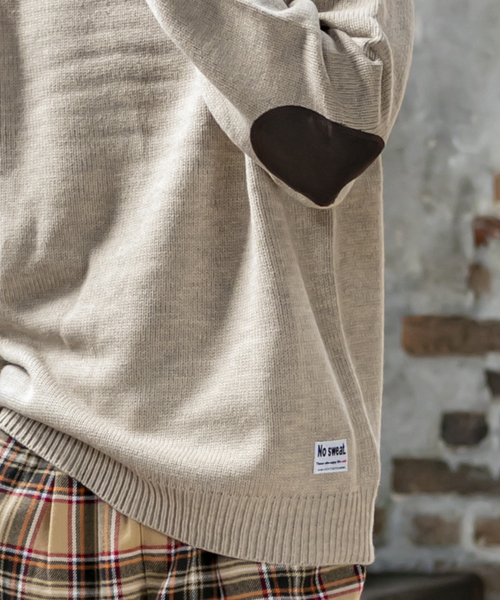ADMIX/ATELIER SAB MEN(アドミックスアトリエサブメン)の「【No sweat. × ADMIX/ATELIER SAB MEN】オーバーサイズ モックネックセーター メランジ編み/エルボーパッチ(ニット/セーター・メンズ・アイボリー/グレイッシュベージュ/ライトグレー/アッシュブラウン/ブラック/ダークベージュ・48/50)」の20枚目の写真