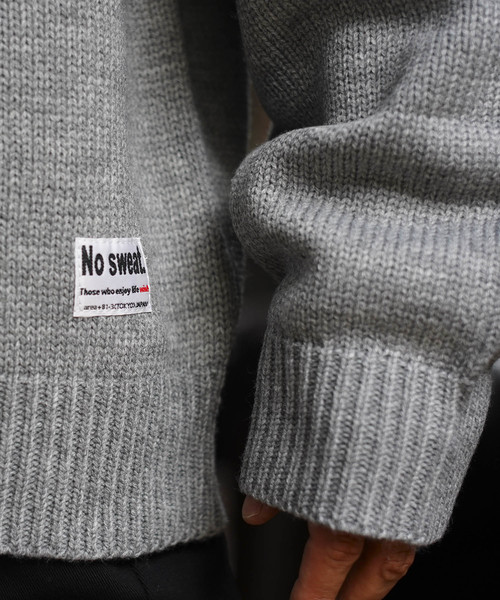 ADMIX/ATELIER SAB MEN(アドミックスアトリエサブメン)の「【No sweat. × ADMIX/ATELIER SAB MEN】オーバーサイズ モックネックセーター メランジ編み/エルボーパッチ(ニット/セーター・メンズ・アイボリー/グレイッシュベージュ/ライトグレー/アッシュブラウン/ブラック/ダークベージュ・48/50)」の22枚目の写真