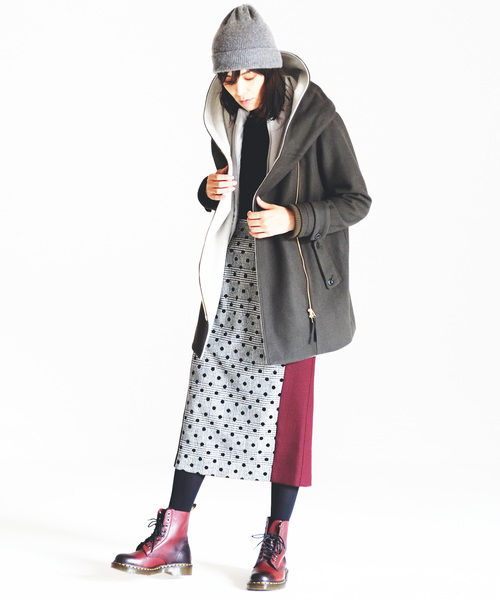 miniyu(ミニュウ)の「LaSRIC/配色ライナー付きアシメZIPコート(その他アウター)」 - WEAR