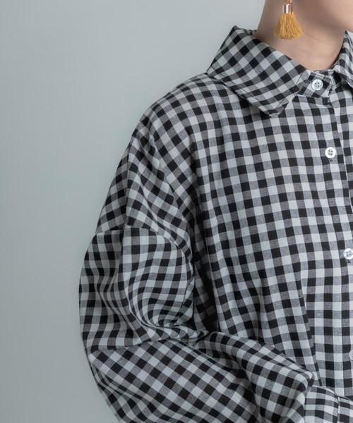 Libra Cue（リブラ キュー）の「Libra ギンガムチェックシャツワンピース（シャツワンピース・レディース・ブラック・FREE）」の14枚目の写真