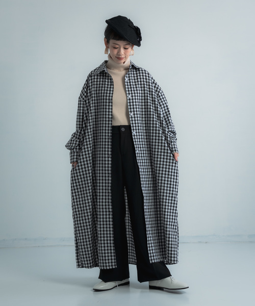 Libra Cue（リブラ キュー）の「Libra ギンガムチェックシャツワンピース（シャツワンピース・レディース・ブラック・FREE）」の11枚目の写真