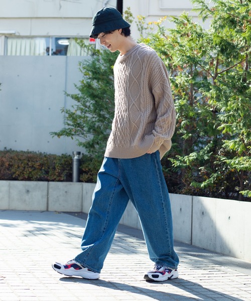 WEGO(ウィゴー)の「WEGO/サイドスリットアランビッグシルエットセーター(ニット/セーター・メンズ・ダークオレンジ/ホワイト/ブラック/ベージュ・MEDIUM/LARGE)」の17枚目の写真