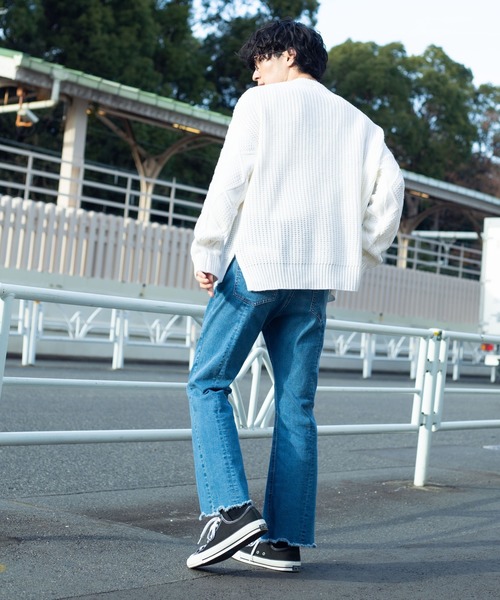 WEGO(ウィゴー)の「WEGO/サイドスリットアランビッグシルエットセーター(ニット/セーター・メンズ・ダークオレンジ/ホワイト/ブラック/ベージュ・MEDIUM/LARGE)」の11枚目の写真