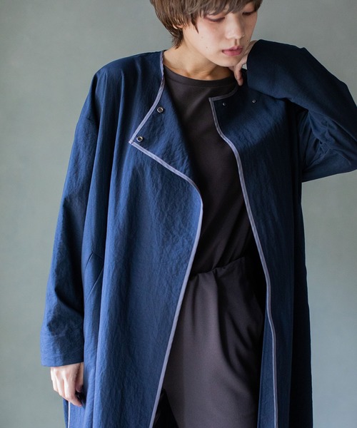 MARECHAL TERRE（マルシャルテル）の「パイピングコート（トレンチコート・レディース・ベージュ/ネイビー/ホワイト系その他・SMALL/MEDIUM）」の6枚目の写真