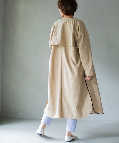 MARECHAL TERRE（マルシャルテル）の「パイピングコート（トレンチコート・レディース・ベージュ/ネイビー/ホワイト系その他・SMALL/MEDIUM）」の9枚目の写真