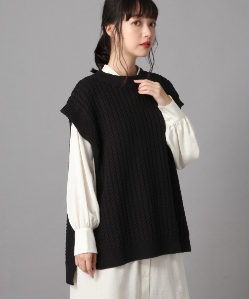 LOWRYS FARM（ローリーズファーム）の「ケーブルベスト　867315（ベスト・レディース・アイボリー/ブラック/グリーン/グレー・FREE）」の15枚目の写真