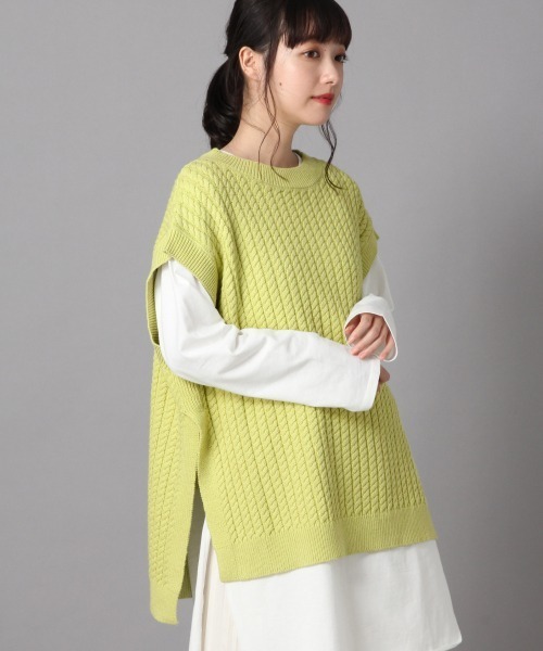 LOWRYS FARM（ローリーズファーム）の「ケーブルベスト　867315（ベスト・レディース・アイボリー/ブラック/グリーン/グレー・FREE）」の22枚目の写真