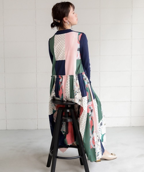 ◆美品◆ネストローブ コットンルーズオーバーオール♡グリーン nofl】コットンウールツイル前あきタックワンピース 644209720