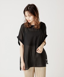 mystic | シアー布帛Tシャツ(Tシャツ/カットソー)