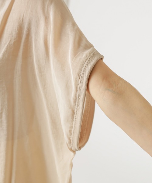 mystic（ミスティック）の「シアー布帛Tシャツ（Tシャツ/カットソー・レディース・ライトグレー/ブラック/ベージュ・FREE）」の9枚目の写真