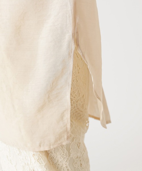 mystic（ミスティック）の「シアー布帛Tシャツ（Tシャツ/カットソー・レディース・ライトグレー/ブラック/ベージュ・FREE）」の4枚目の写真