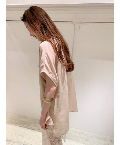 mystic（ミスティック）の「シアー布帛Tシャツ（Tシャツ/カットソー・レディース・ライトグレー/ブラック/ベージュ・FREE）」の11枚目の写真