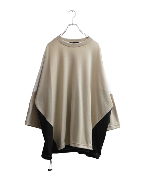 MinoriTY（マイノリティ）の「メンズ半端袖切替ドルマンスリーブビッグシルエットTシャツ（Tシャツ/カットソー・メンズ・ホワイト/ベージュ/ブラック・FREE）」の21枚目の写真