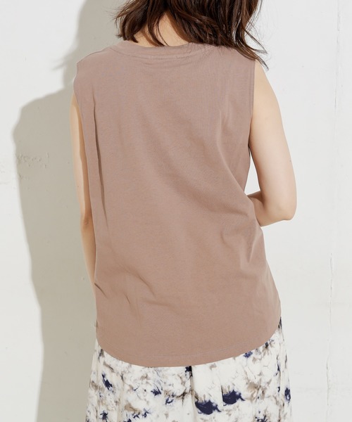 natural couture(ナチュラルクチュール)の「ちびロゴノースリT(Tシャツ/カットソー・レディース・オフホワイト/ミント/モカ/スミクロ・FREE)」の10枚目の写真