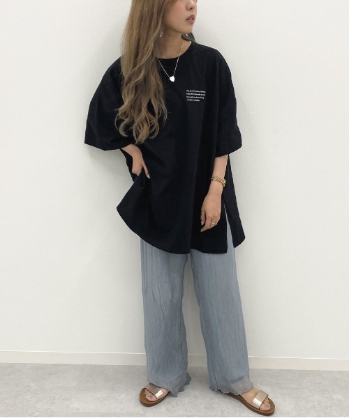 apres jour mignon(アプレジュールミニョン)の「アソートスリットBIGTシャツ4【ZOZOTOWN限定アイテム】(Tシャツ/カットソー・レディース・ホワイト/ホワイト系その他/その他/ライトホワイト/パープル/チャコールグレー/カーキ/パープル系その他/ホワイト系その他2/オレンジ系その他/グリーン系その他/オフホワイト/ダークブルー/ブラック・フリー)」の20枚目の写真