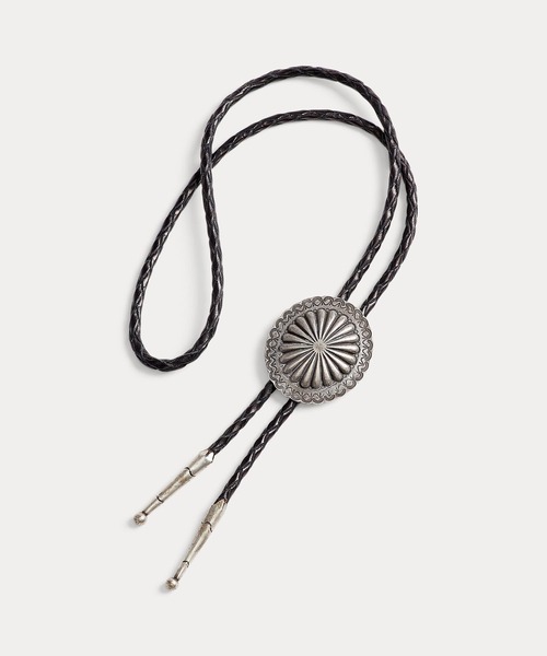 新品꧁レア꧂RRL／レザートリム／雄牛／ハンドメイドタイ／ブラック／Italy製 ブレーデッド レザー ボロ タイ（その他小物）｜RRL（ダブル アール