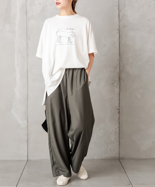 PUAL CE CIN(ピュアルセシン)の「ゆるっとボトムワイド(その他パンツ・レディース・グリーン/ベージュ/ネイビー/カーキ・FREE)」の22枚目の写真