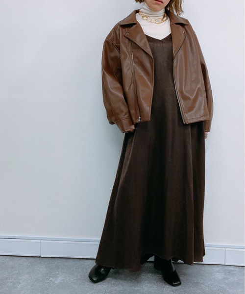 ap retro（アプレトロ）の「フェイクレザーライダースブルゾン【ZOZOTOWN限定商品】（ブルゾン・レディース・アイボリー/ブラック/ブラウン・FREE）」の21枚目の写真