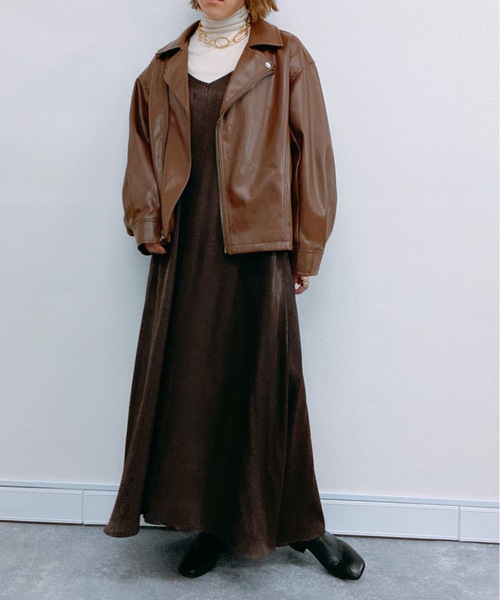 ap retro（アプレトロ）の「フェイクレザーライダースブルゾン【ZOZOTOWN限定商品】（ブルゾン・レディース・アイボリー/ブラック/ブラウン・FREE）」の19枚目の写真