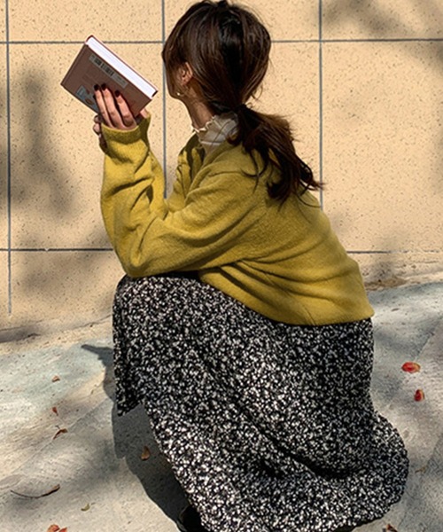 DAY CLOSET（デイ クローゼット）の「【non-no1.2月合併号掲載/低身長・小柄さんサイズ】レディース 中厚手ミディレトロカラーニットカーディガン ショート丈（カーディガン/ボレロ・レディース・ブラック/イエロー/ダークブラウン/モカ/アイボリー/グレー/ワイン/プラム/パープル/オレンジ/ピンク系その他・ONE SIZE）」の17枚目の写真