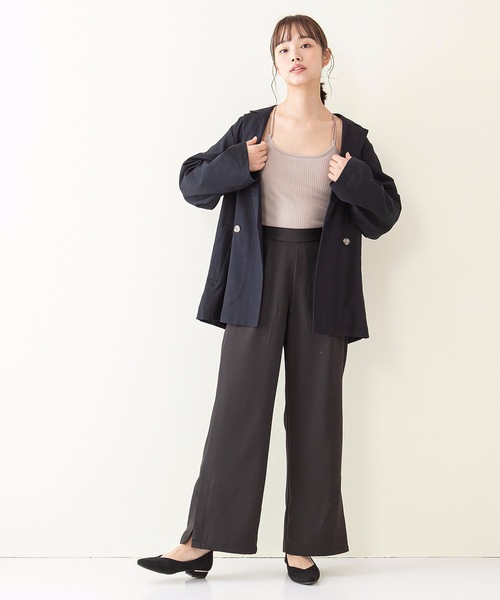 INNOCENT BLUE(イノセントブルー)の「【innocent blue/イノセントブルー】バックレースカップ付キャミソール 肉感ストレッチテレコリブ使用(タンクトップ・レディース・ブラック/ベージュ/オフホワイト/ライトブラウン・MEDIUM)」の20枚目の写真