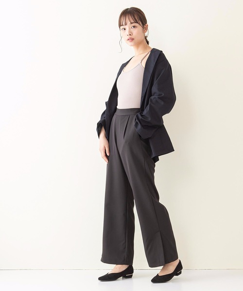 INNOCENT BLUE(イノセントブルー)の「【innocent blue/イノセントブルー】バックレースカップ付キャミソール 肉感ストレッチテレコリブ使用(タンクトップ・レディース・ブラック/ベージュ/オフホワイト/ライトブラウン・MEDIUM)」の22枚目の写真