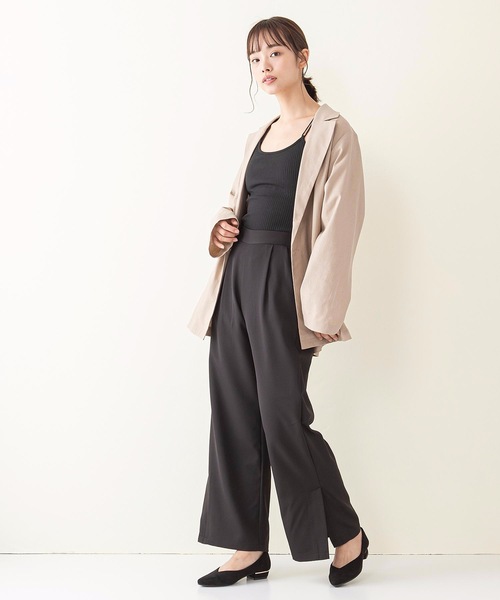 INNOCENT BLUE(イノセントブルー)の「【innocent blue/イノセントブルー】バックレースカップ付キャミソール 肉感ストレッチテレコリブ使用(タンクトップ・レディース・ブラック/ベージュ/オフホワイト/ライトブラウン・MEDIUM)」の10枚目の写真