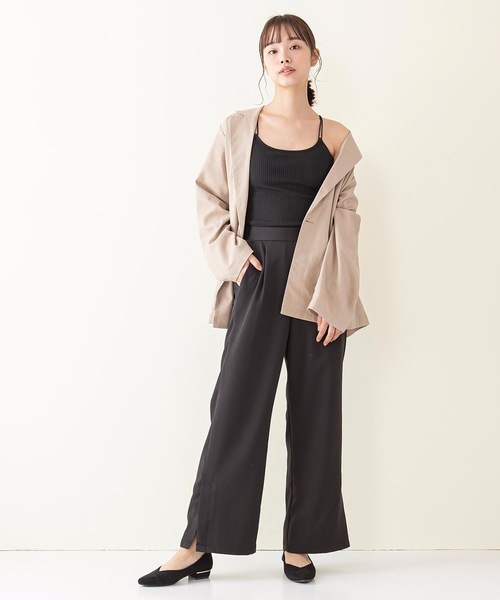 INNOCENT BLUE(イノセントブルー)の「【innocent blue/イノセントブルー】バックレースカップ付キャミソール 肉感ストレッチテレコリブ使用(タンクトップ・レディース・ブラック/ベージュ/オフホワイト/ライトブラウン・MEDIUM)」の12枚目の写真