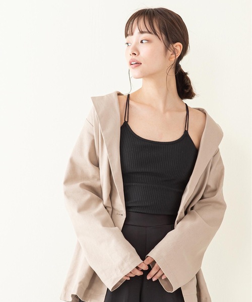 INNOCENT BLUE(イノセントブルー)の「【innocent blue/イノセントブルー】バックレースカップ付キャミソール 肉感ストレッチテレコリブ使用(タンクトップ・レディース・ブラック/ベージュ/オフホワイト/ライトブラウン・MEDIUM)」の13枚目の写真