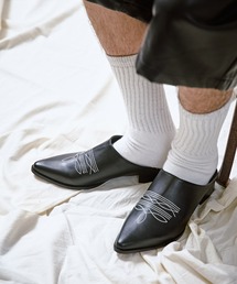 PUBLUX（パブリュクス）の「【PUBLUX/パブリュクス】フェイクレザーウエスタンミュール/スリッポン（ドレスシューズ）」