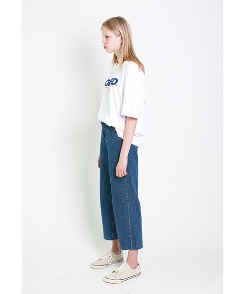 ODD STUDIO(オッドスタジオ)の「『ODD STUDIO/オッドスタジオ』ODSD LOGO SHORT SLEEVE T-SHIRT/ロゴプリント ショートスリーブ Tシャツ 半袖 ハーフスリーブカットソー(Tシャツ/カットソー・レディース・ダークブルー/ブラック/ホワイト/ライトブルー/アイボリー/ネイビー/パープル・M/FREE/L)」の8枚目の写真