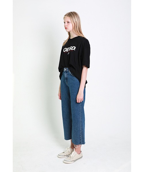 ODD STUDIO(オッドスタジオ)の「『ODD STUDIO/オッドスタジオ』ODSD LOGO SHORT SLEEVE T-SHIRT/ロゴプリント ショートスリーブ Tシャツ 半袖 ハーフスリーブカットソー(Tシャツ/カットソー・レディース・ダークブルー/ブラック/ホワイト/ライトブルー/アイボリー/ネイビー/パープル・M/FREE/L)」の9枚目の写真