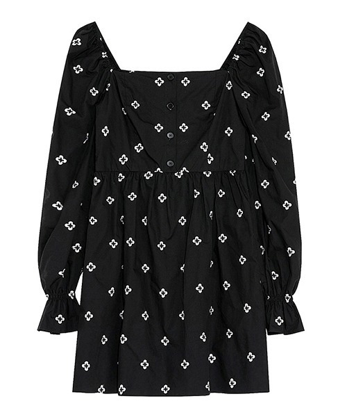 Fano Studios（ファノ ストゥディオズ）の「【Fano Studios】Square neck floral embroidery short dress FC21L009（ワンピース・レディース・ブラック・L/S/M）」の12枚目の写真
