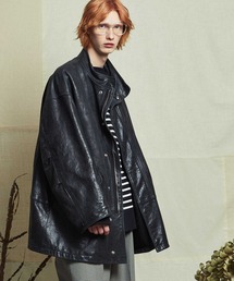 《ユニセックスアイテム》プライムオーバーショートモッズレザーブルゾン 【MAISON SPECIAL/メゾンスペシャル】