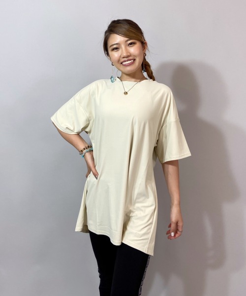 Ocean Pacific（オーシャンパシフィック）の「OP/オーピー 水陸両用無地ラッシュTシャツ   521453（Tシャツ/カットソー・レディース・ホワイト/ブラック/ベージュ・M/L）」の3枚目の写真